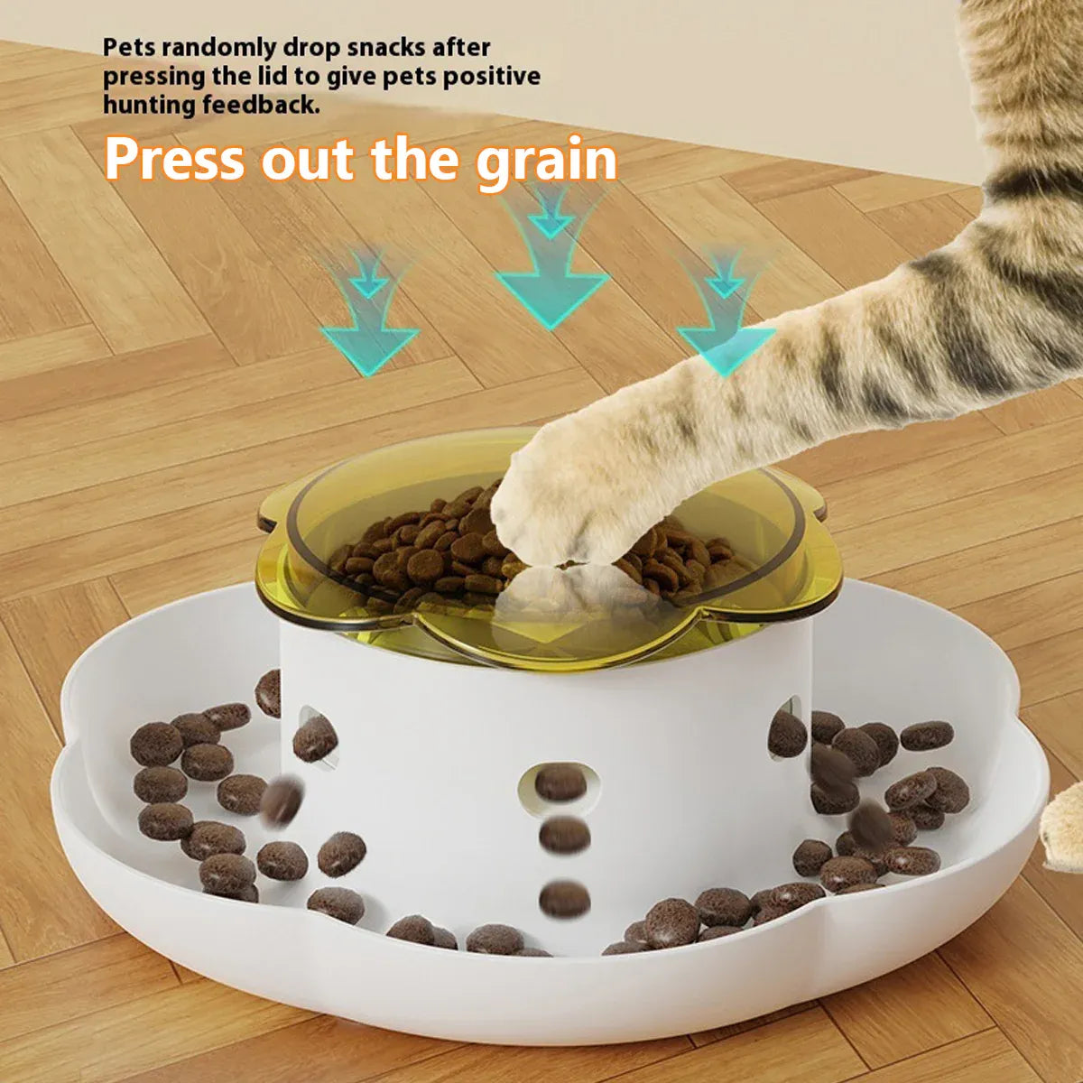 Automatic Pet Food Dispenser Feeding Bowl for Dogs and Cats Food Storage Bowl - Grey