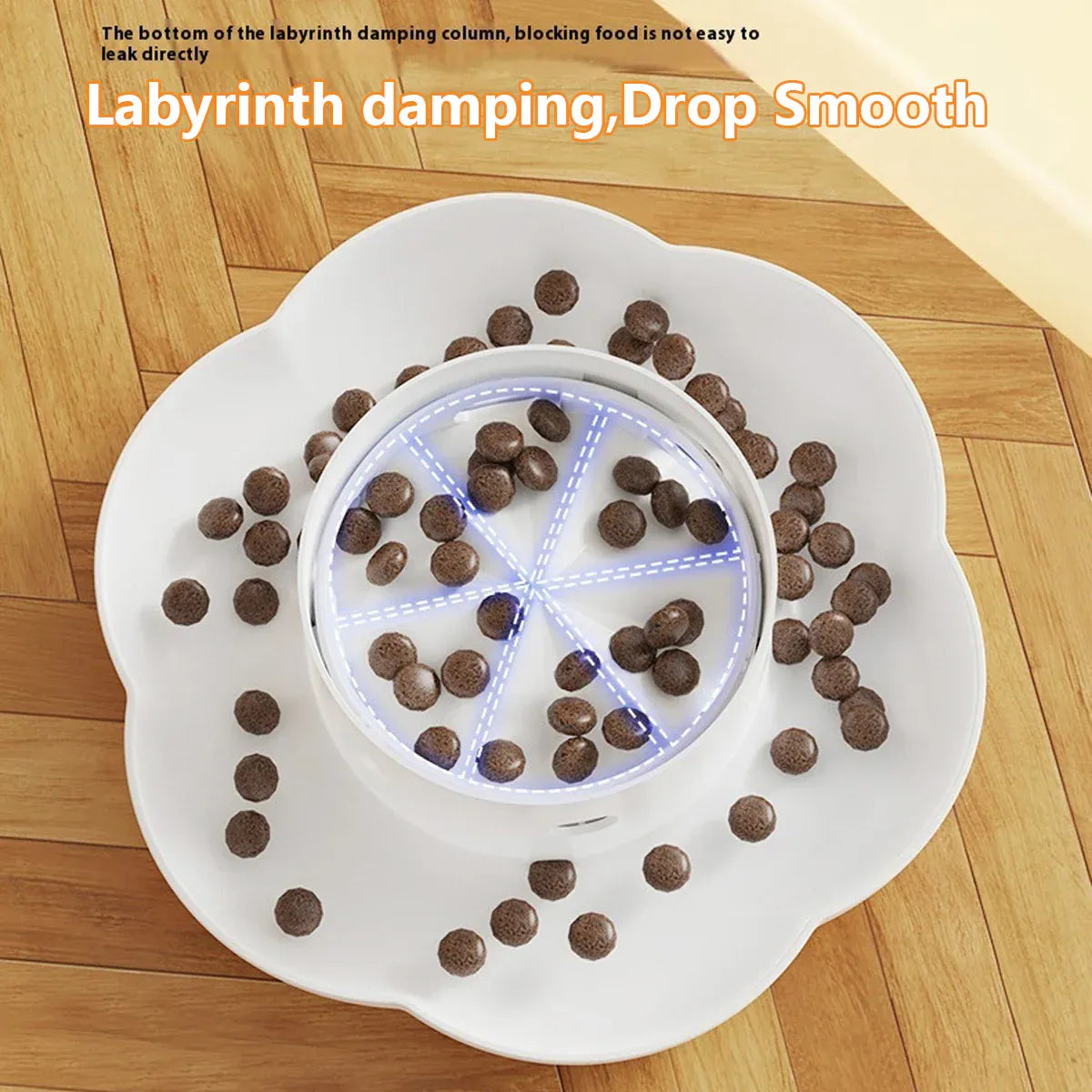 Automatic Pet Food Dispenser Feeding Bowl for Dogs and Cats Food Storage Bowl - Grey