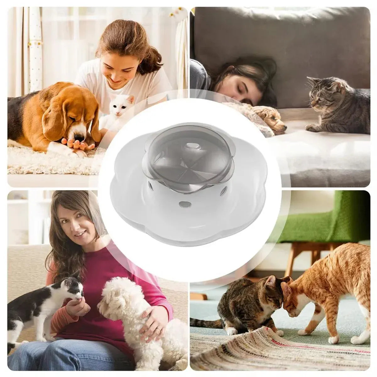 Automatic Pet Food Dispenser Feeding Bowl for Dogs and Cats Food Storage Bowl - Grey