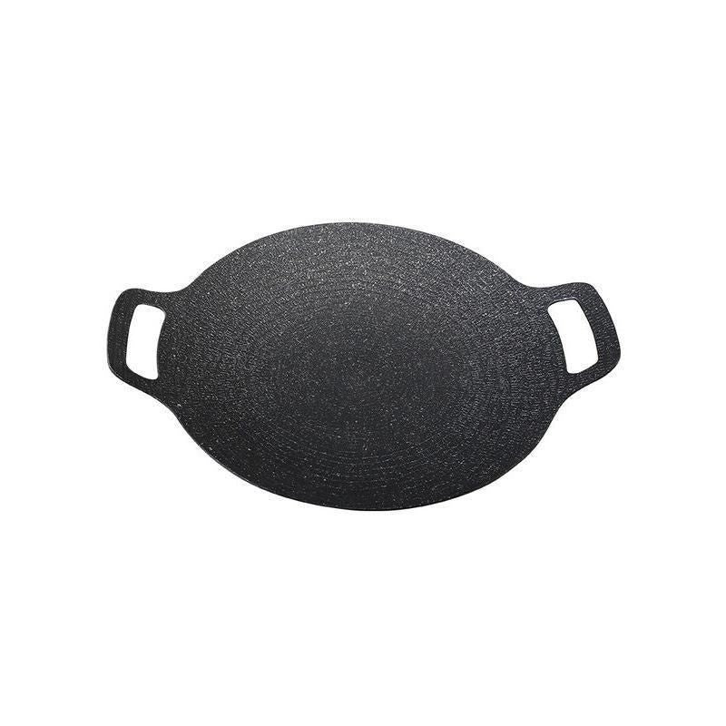 Korean BBQ Grill Pan 34cm Non Stick Marble Coating Plate for Gas Stove Outdoor Use