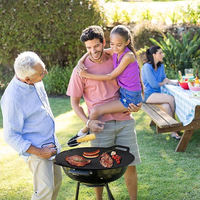 Korean BBQ Grill Pan 34cm Non Stick Marble Coating Plate for Gas Stove Outdoor Use