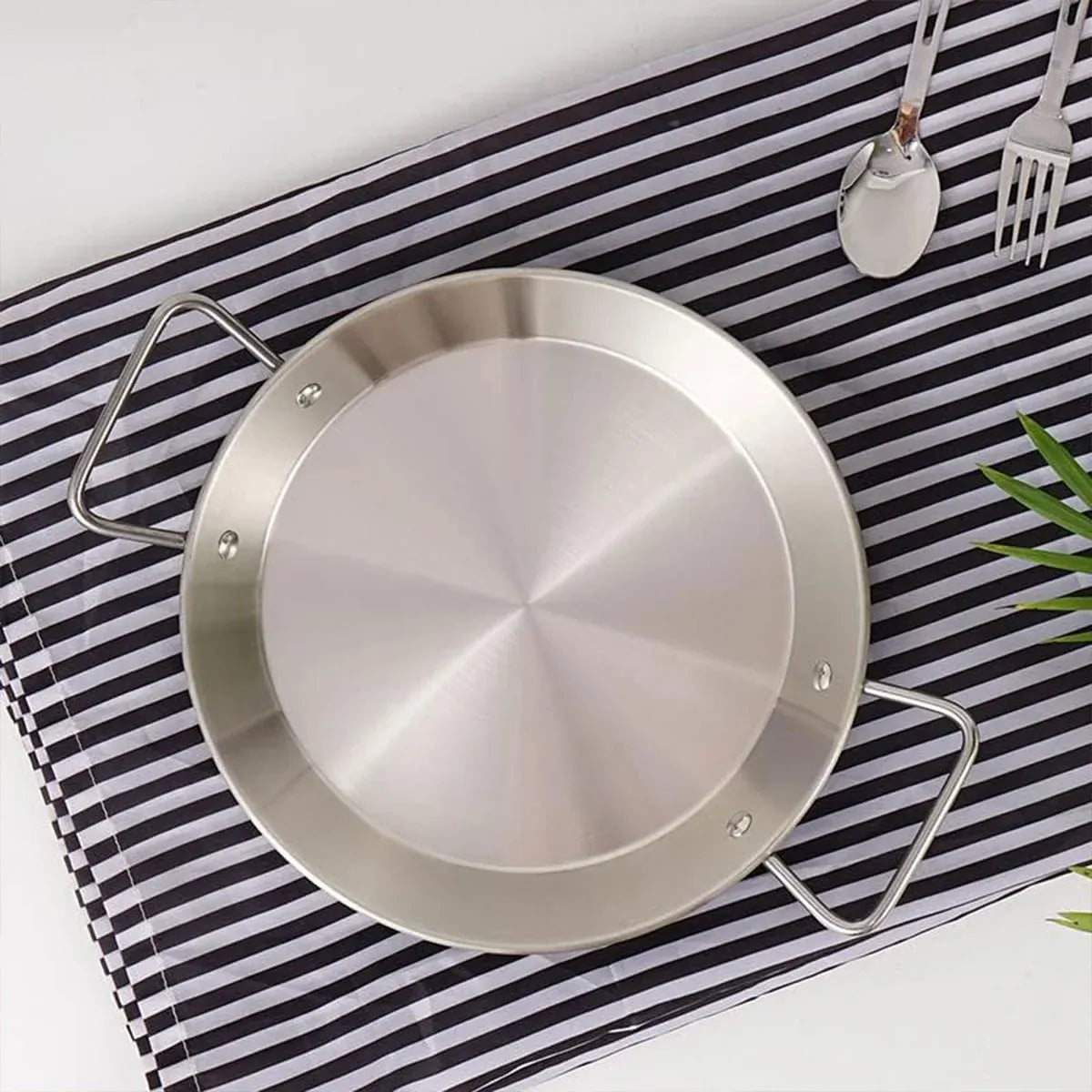 Nonstick Frying Pan Stainless Steel Fry Skillet Safe Camping Binaural Saucepan