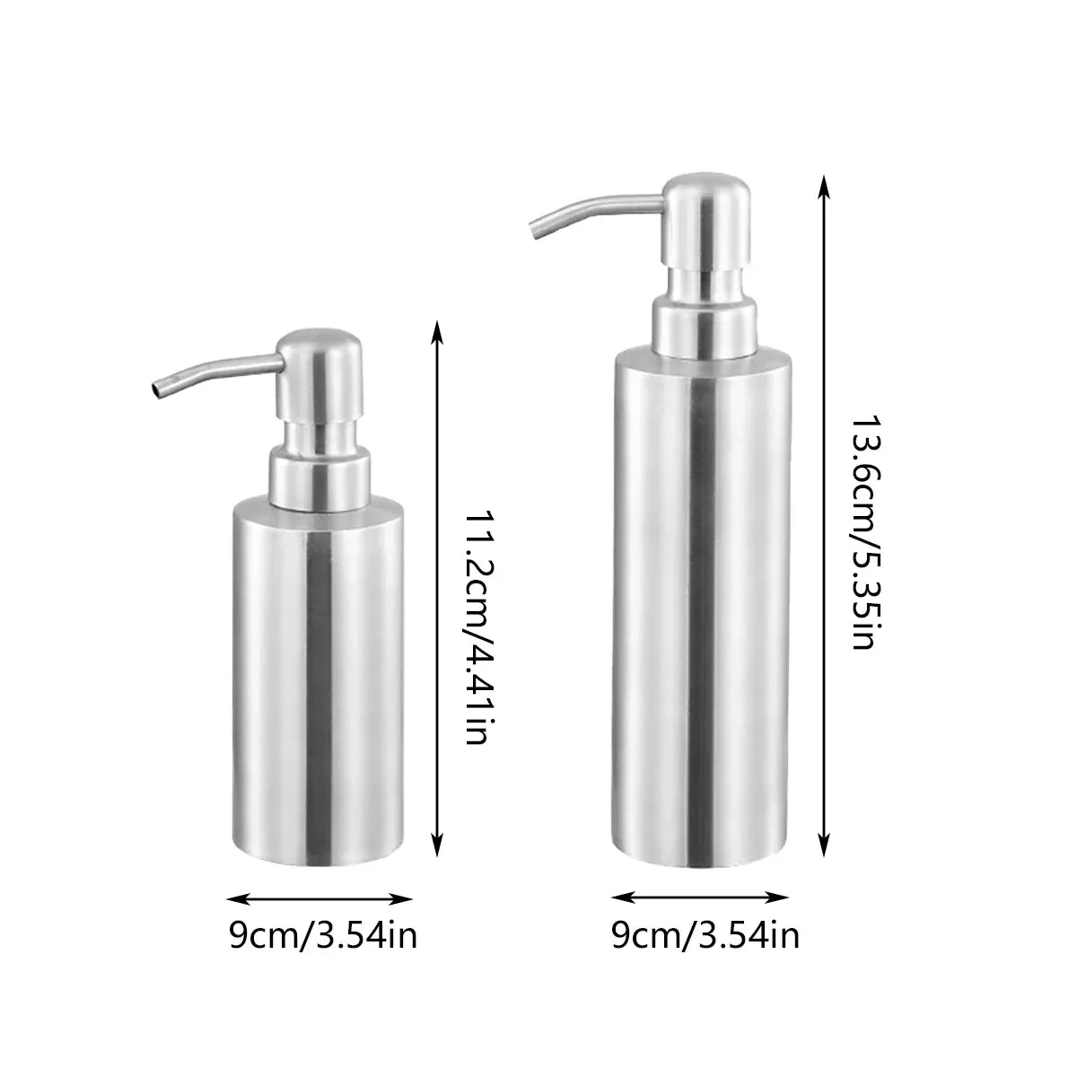 220/320ml Stainless Steel Press Type Oil Sprayer Soap Dispenser Durable - 220ml