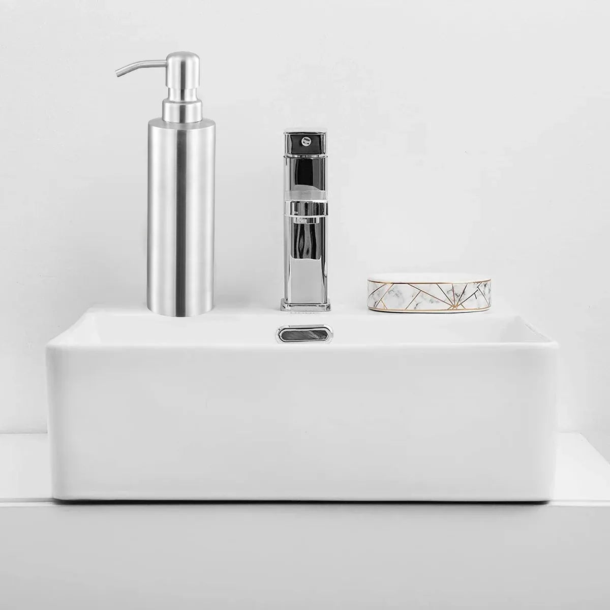 220/320ml Stainless Steel Press Type Oil Sprayer Soap Dispenser Durable - 220ml