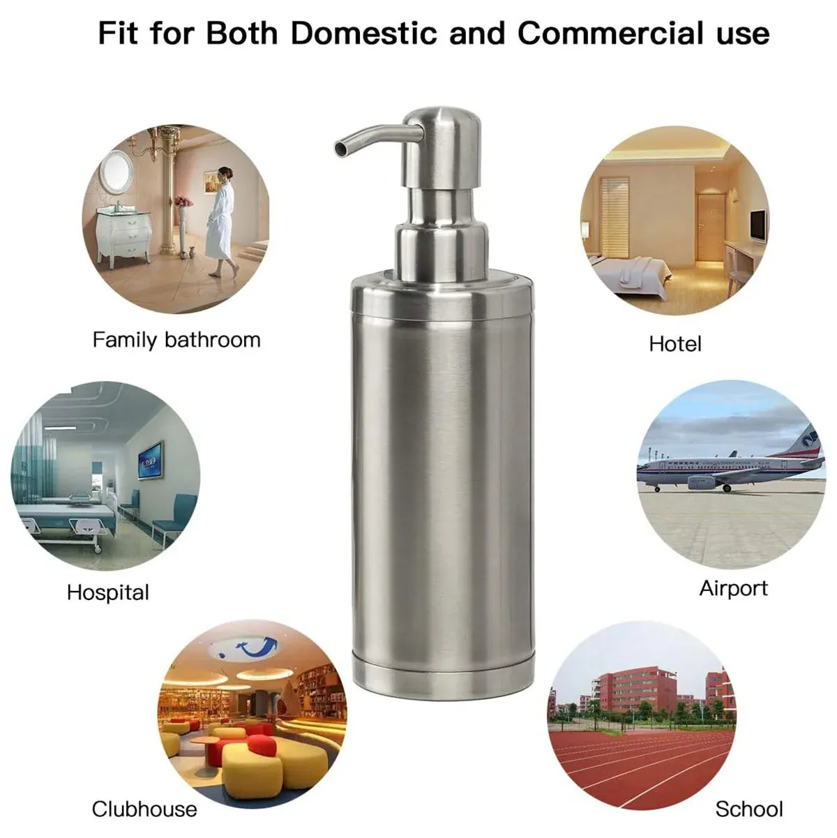 220/320ml Stainless Steel Press Type Oil Sprayer Soap Dispenser Durable - 320ml