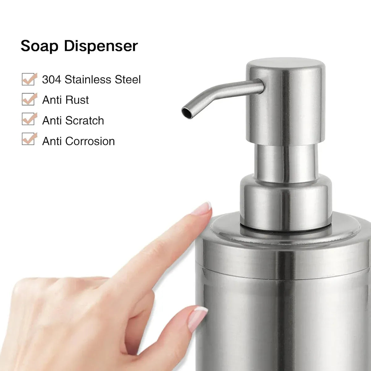 220/320ml Stainless Steel Press Type Oil Sprayer Soap Dispenser Durable - 320ml