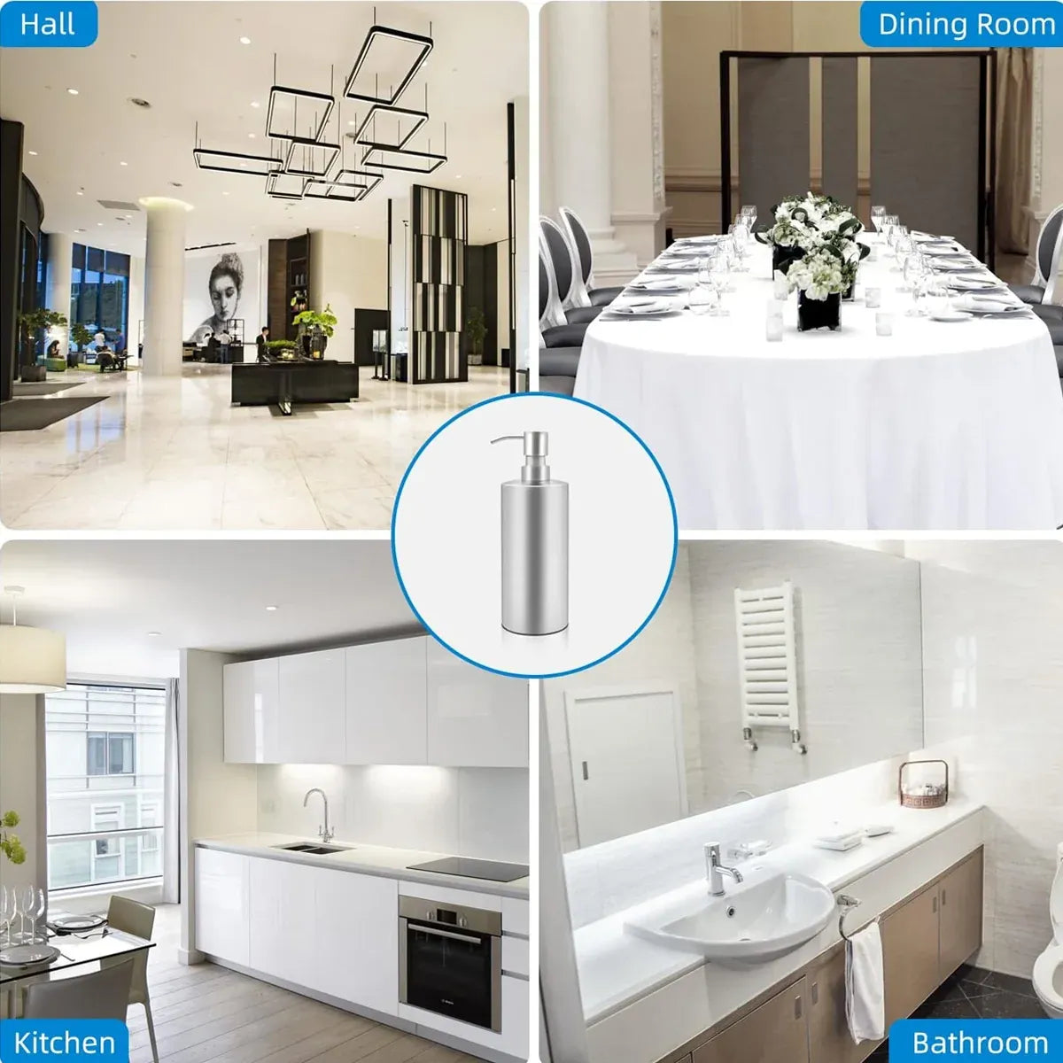 220/320ml Stainless Steel Press Type Oil Sprayer Soap Dispenser Durable - 320ml