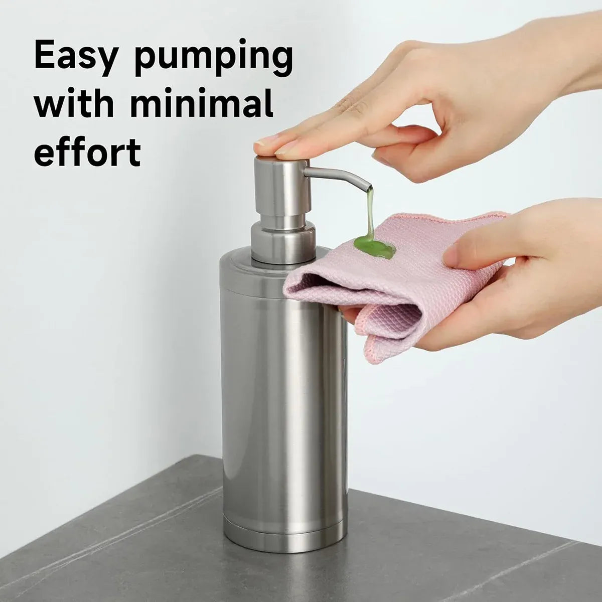 220/320ml Stainless Steel Press Type Oil Sprayer Soap Dispenser Durable - 320ml
