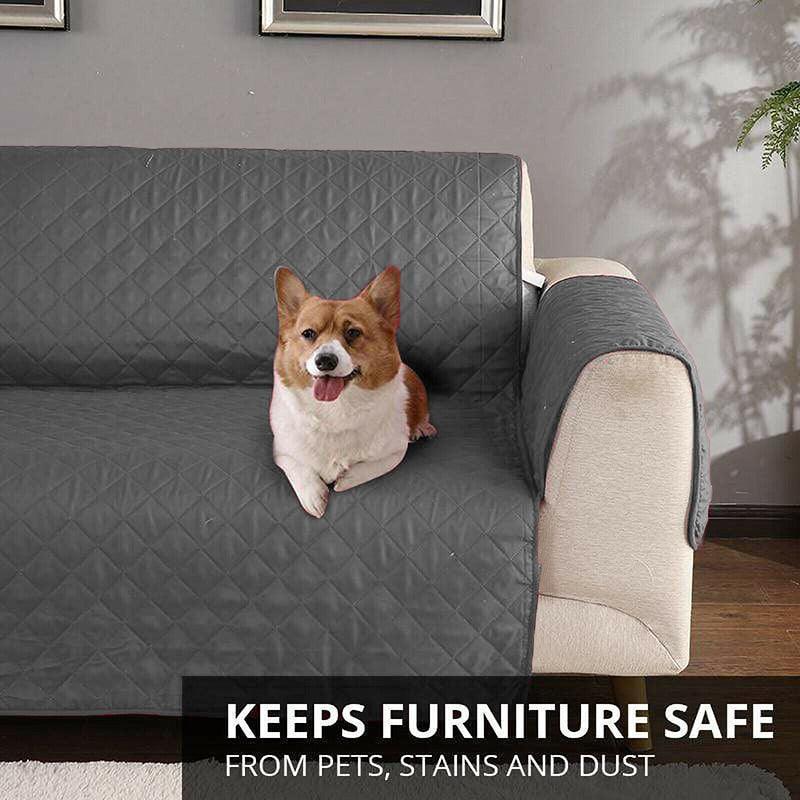 190x195cm Seater Pet Sofa Protector Cover Quilted Couch Covers Lounge Slipcover - Blue