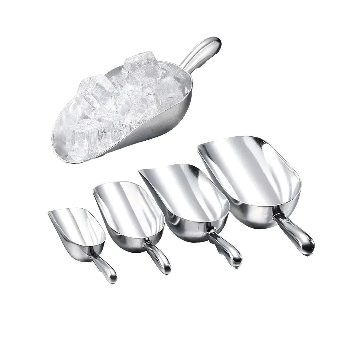 4 Sizes Aluminum Alloy Ice Shovel Flour Rice Scoop Multipurpose Kitchen Tool - M