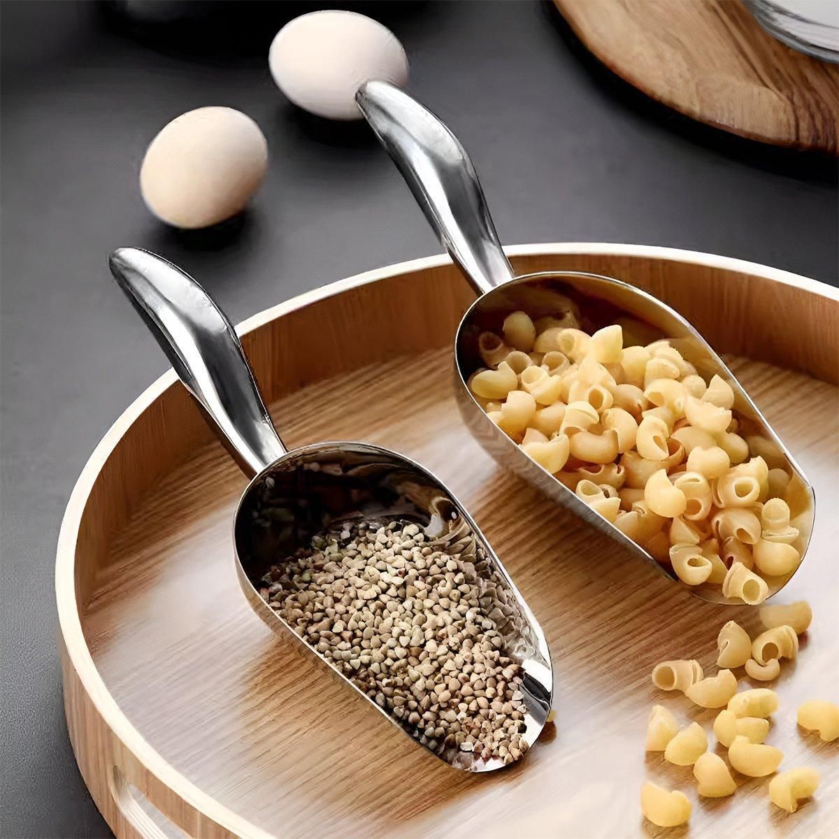 4 Sizes Aluminum Alloy Ice Shovel Flour Rice Scoop Multipurpose Kitchen Tool - M
