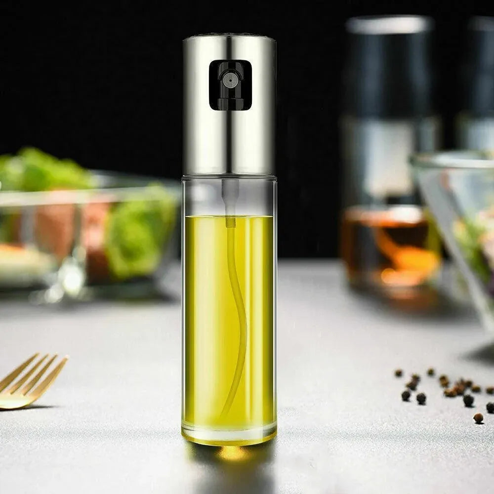 2pcs Oil Sprayer Bottles for Cooking Olive Oil Vinegar Dispenser with Glass Body
