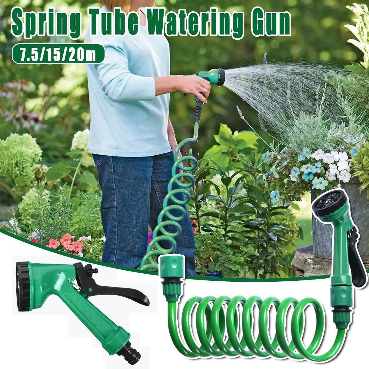 Telescopic Water Hose with Nozzle Garden Sprinkler for Plant Watering Household - 10m