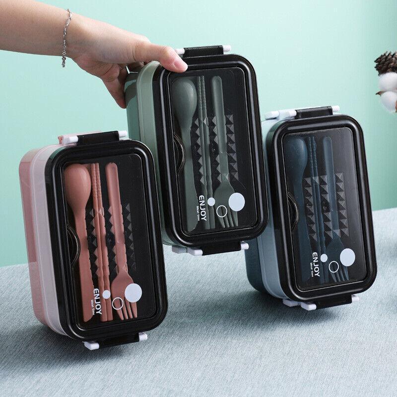 Bento Box Lunch Containers Food Microwave Stainless Portable Dinnerware Au - Green