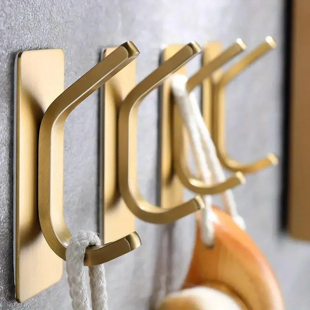 4pcs Stainless Steel Adhesive Hook Towel Hook Bathroom Kitchen Door Coat Hook - Silver