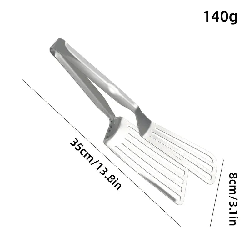Stainless Steel Steak Tongs Multi-Functional Kitchen Tool for BBQ and Fried Fish