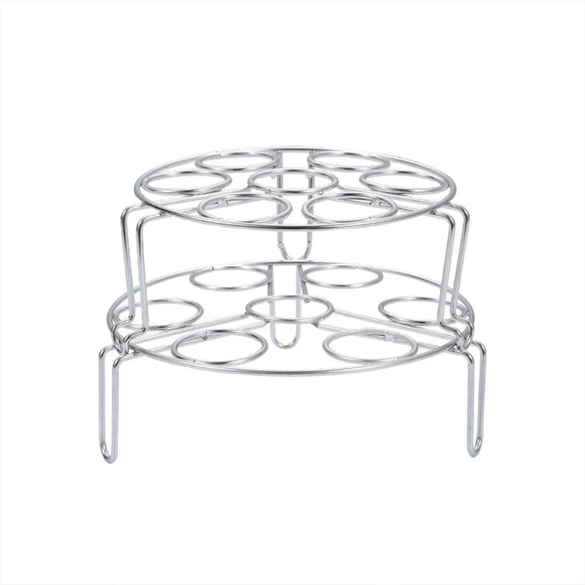 Double Layer 304 Stainless Steel Steaming Rack Tripod Egg Rack Kitchen Cooking
