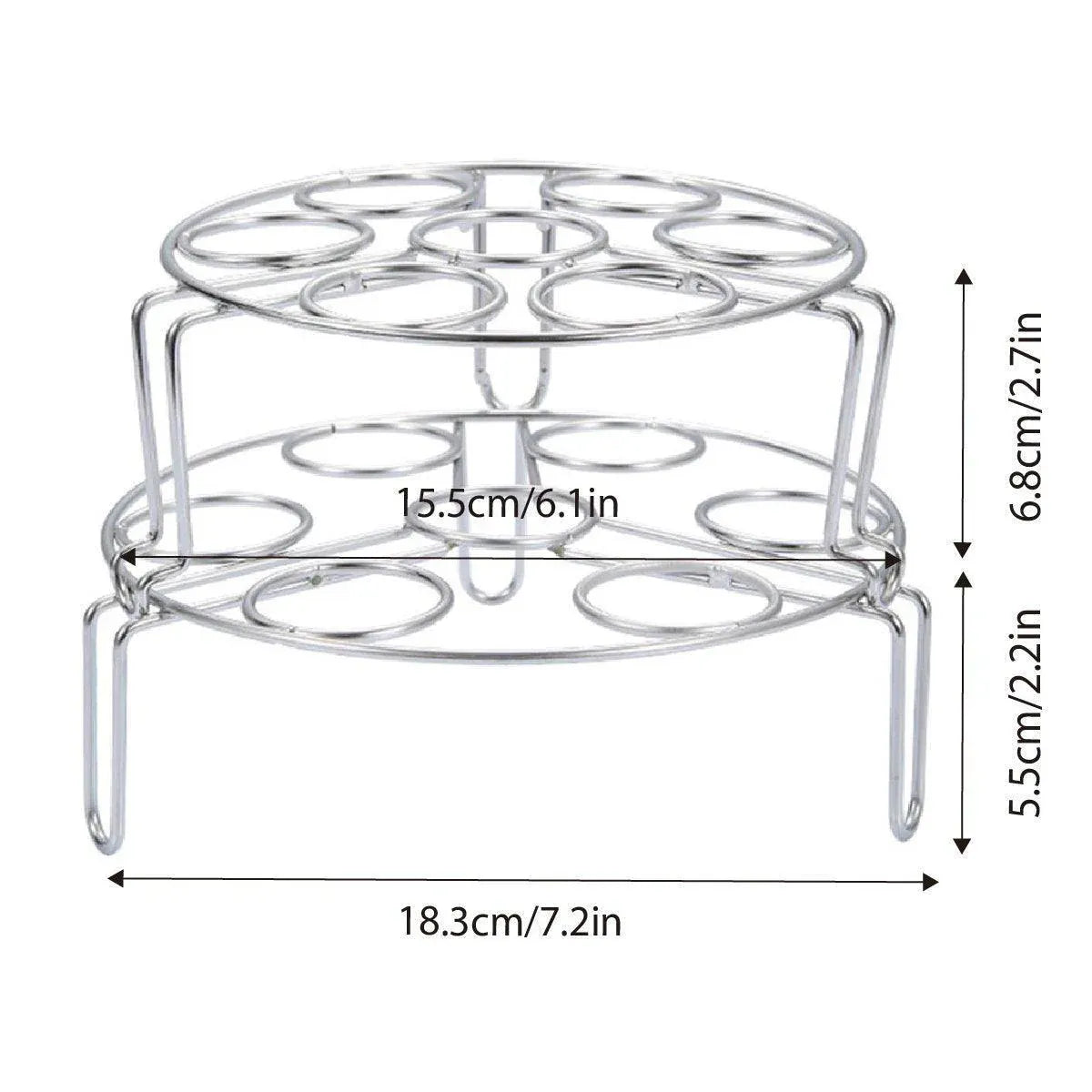 Double Layer 304 Stainless Steel Steaming Rack Tripod Egg Rack Kitchen Cooking