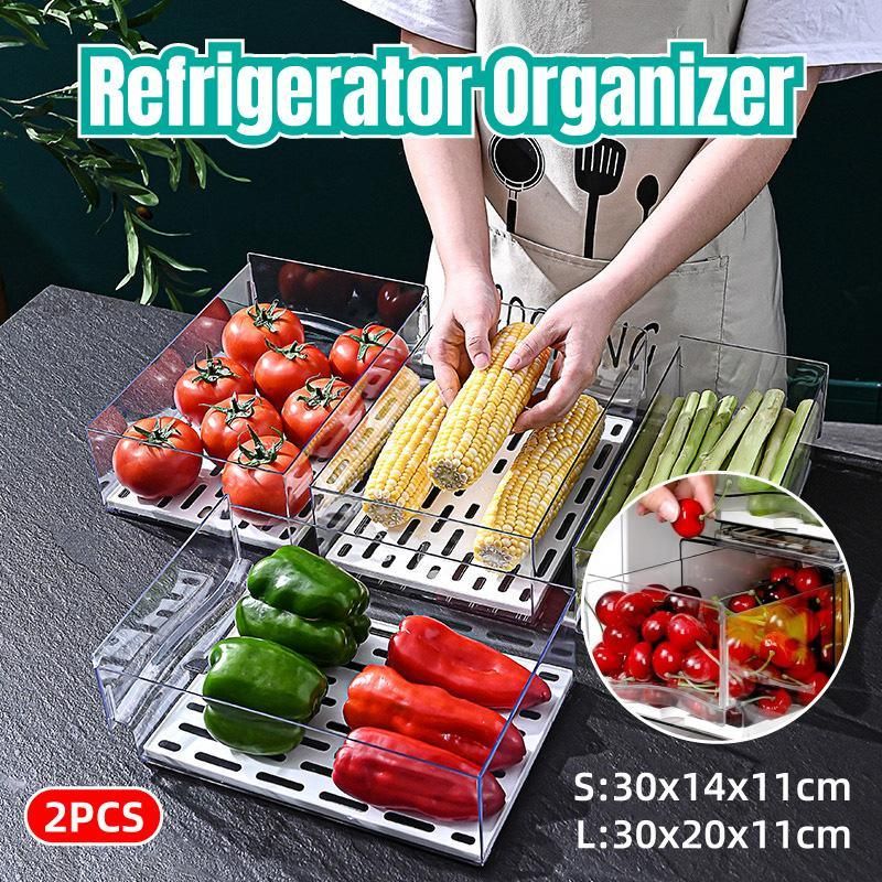 Kitchen Fridge Drawer Organiser Storage Boxes Refrigerator Storage Containers - 20cm