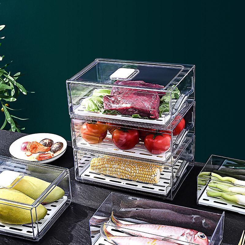 Kitchen Fridge Drawer Organiser Storage Boxes Refrigerator Storage Containers - 20cm