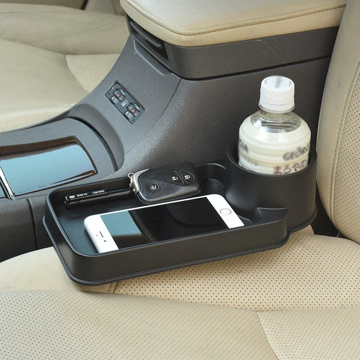 Car Storage Box Clip In Cup Holder Multifunctional Vehicle Seat Side Organizer