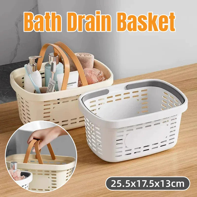 Bathroom Storage Basket Handheld Bath Basket Toiletries Organizer Shower Caddy - Grey