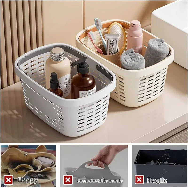 Bathroom Storage Basket Handheld Bath Basket Toiletries Organizer Shower Caddy - Grey
