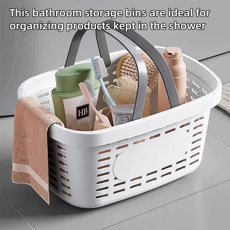 Bathroom Storage Basket Handheld Bath Basket Toiletries Organizer Shower Caddy - Grey
