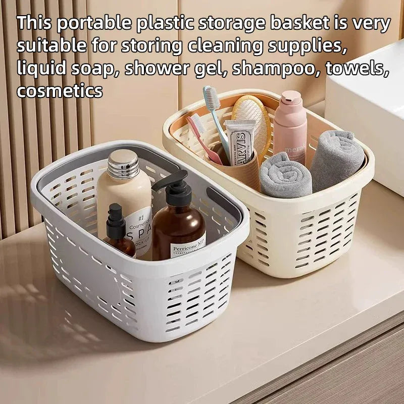 Bathroom Storage Basket Handheld Bath Basket Toiletries Organizer Shower Caddy - Grey