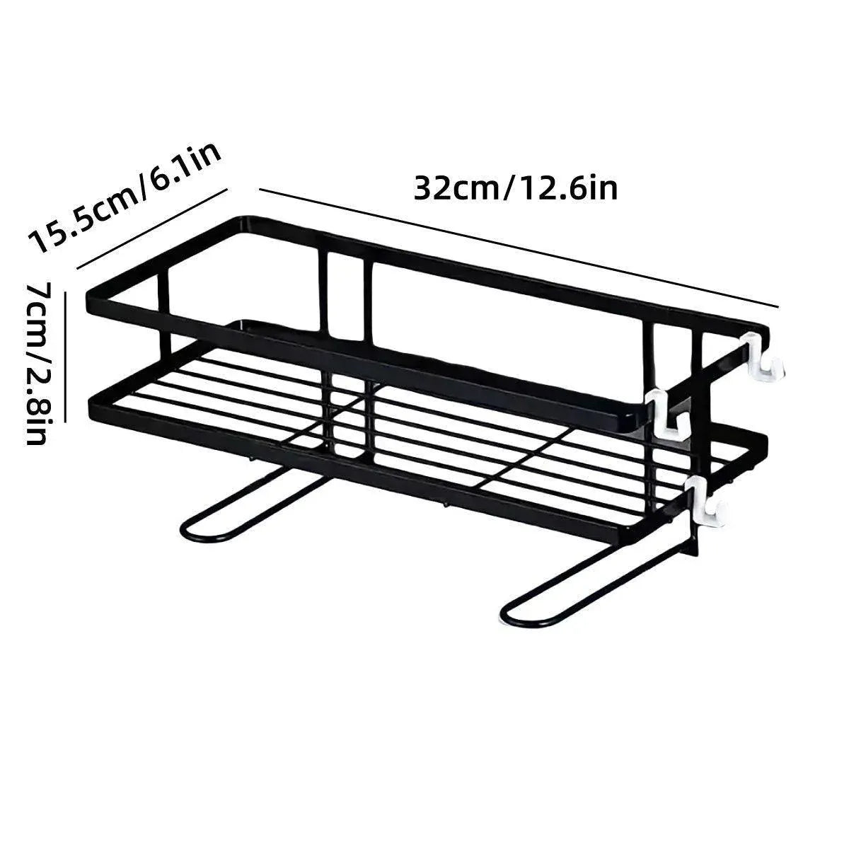 Storage Rack 1Tier Space Saver Over The Toilet Steel Bathroom Shelf Organizer - White