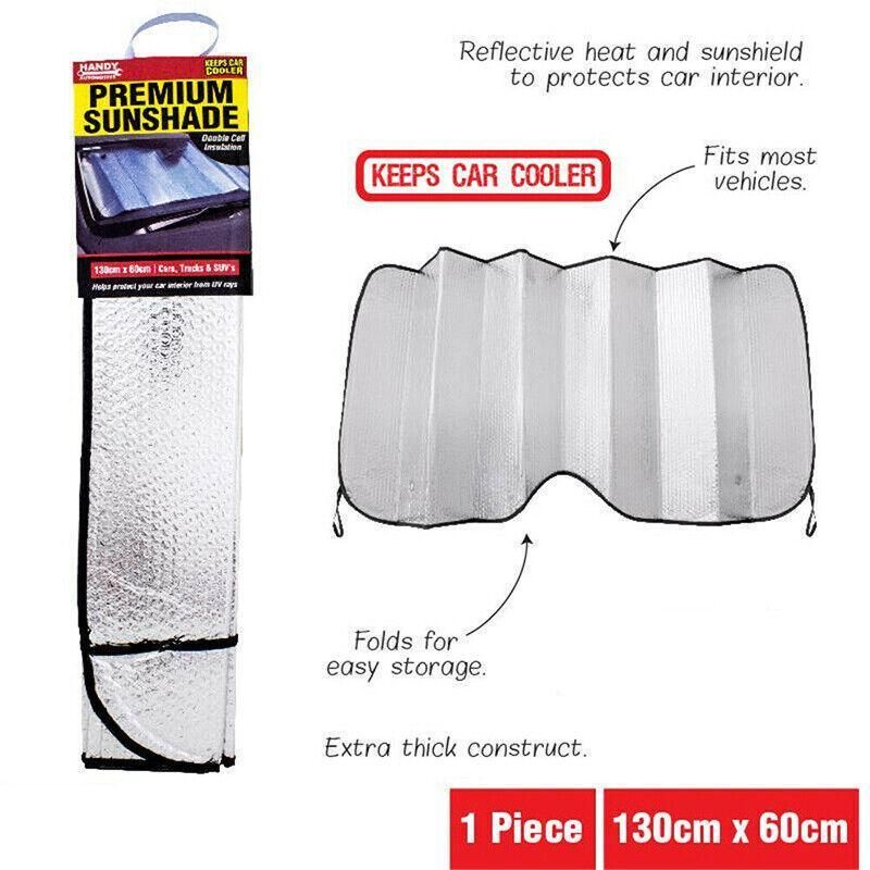 Car Windscreen Sun Shade Heat Reflective Windshield Front Rear Window Uv Block - 140*70