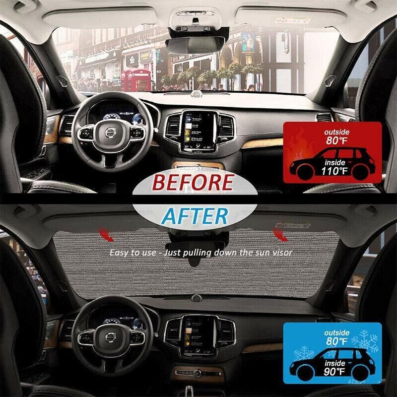Car Windscreen Sun Shade Heat Reflective Windshield Front Rear Window Uv Block - 140*70