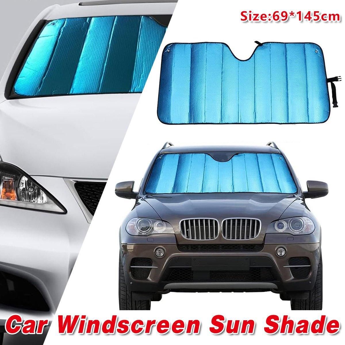 1-Piece Blue 145 x 69 cm Folding Windscreen Sunshade