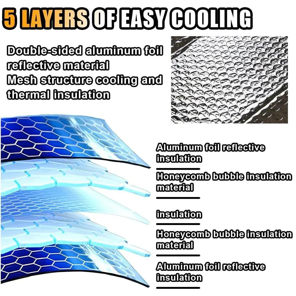 1-Piece Blue 145 x 69 cm Folding Windscreen Sunshade