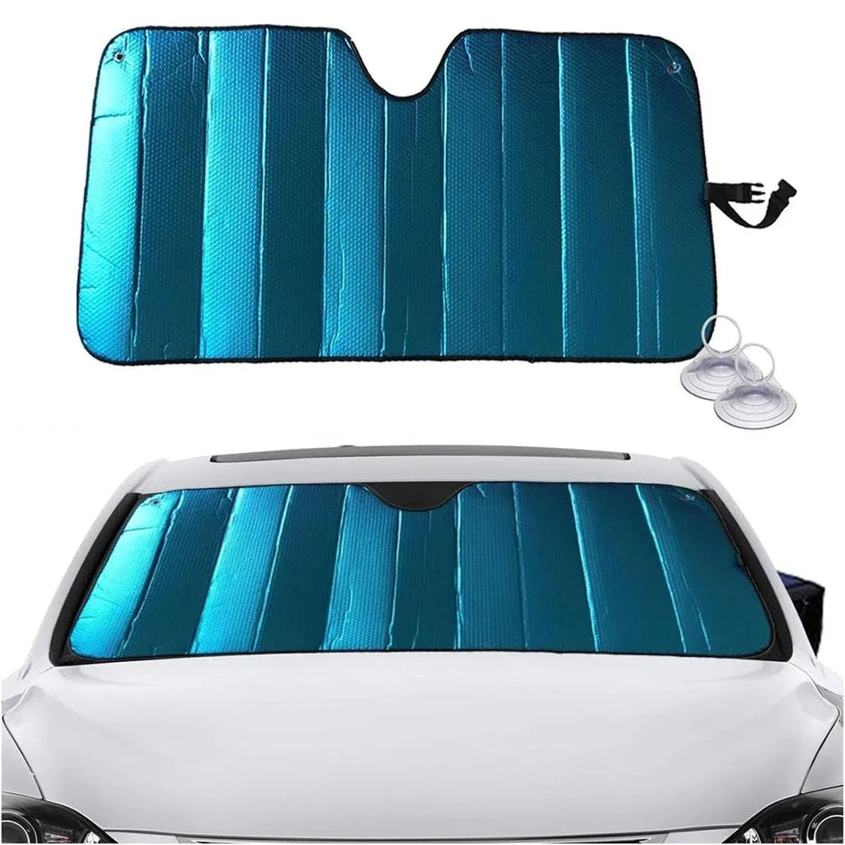 1-Piece Blue 145 x 69 cm Folding Windscreen Sunshade
