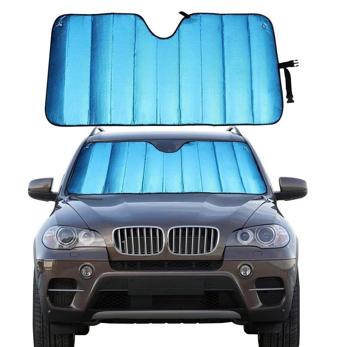 1-Piece Blue 145 x 69 cm Folding Windscreen Sunshade