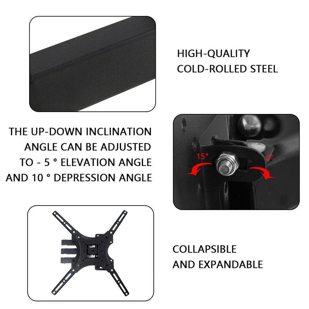 TV Wall Mount Bracket for 32-55 Inch TVs Tilt and Swivel, 1 Piece