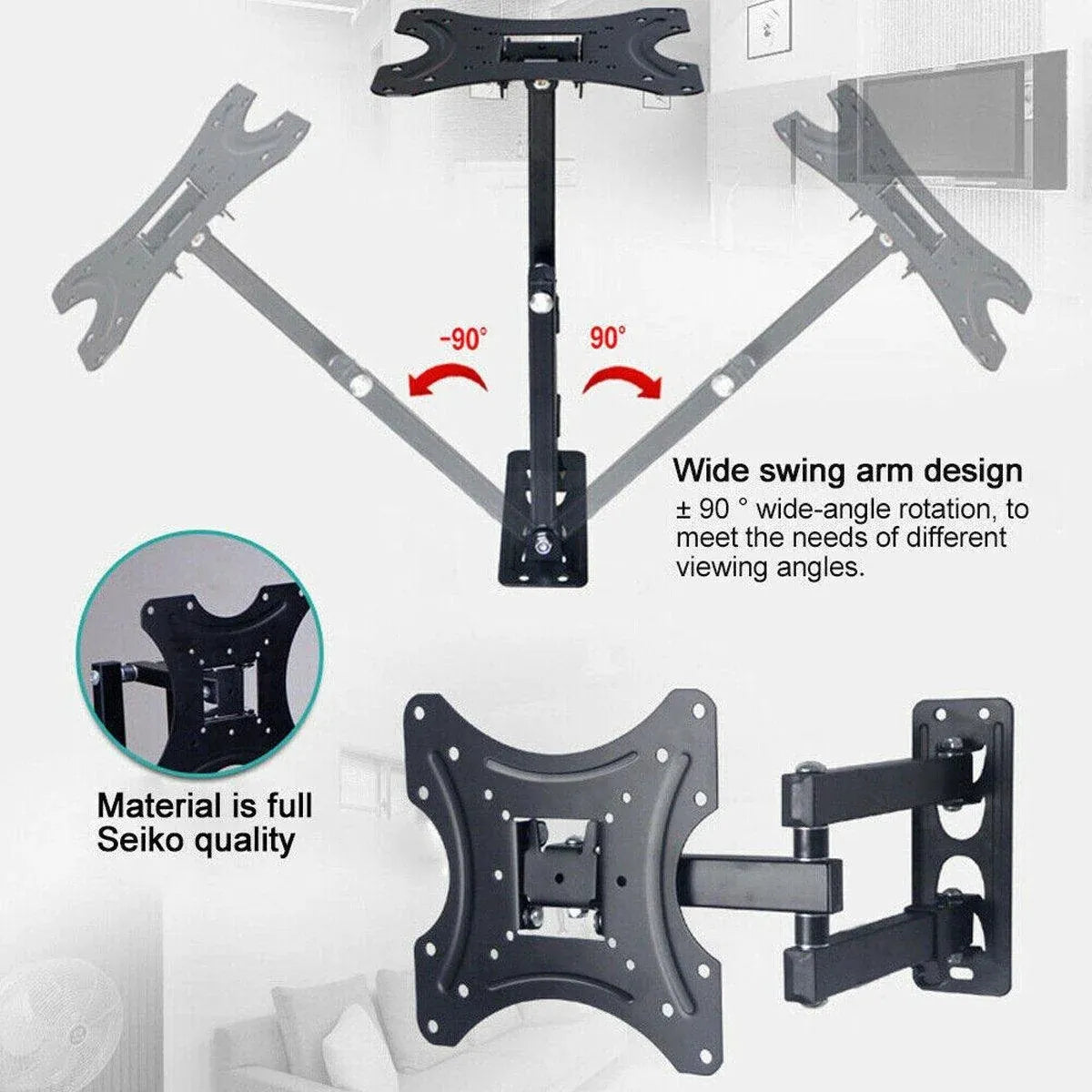 TV Wall Mount Bracket for 32-55 Inch TVs Tilt and Swivel, 1 Piece