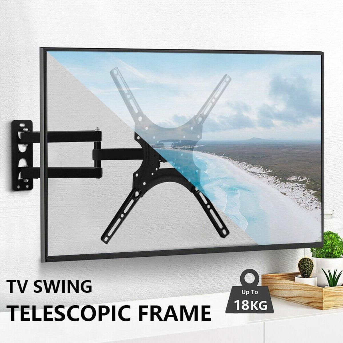 TV Wall Mount Bracket for 32-55 Inch TVs Tilt and Swivel, 1 Piece
