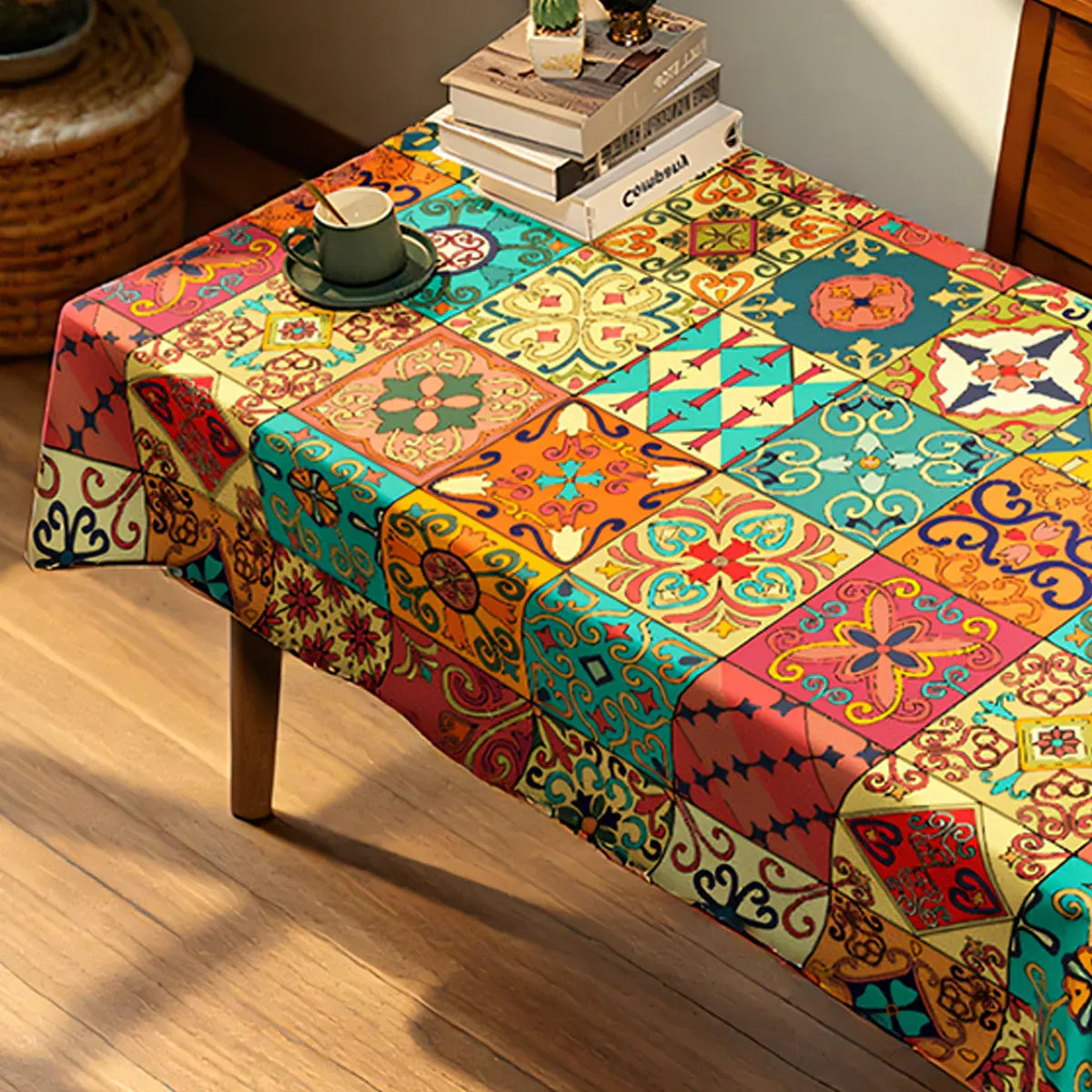 Rectangular Tablecloth Nordic Pattern Stain-Resistant for Dining
