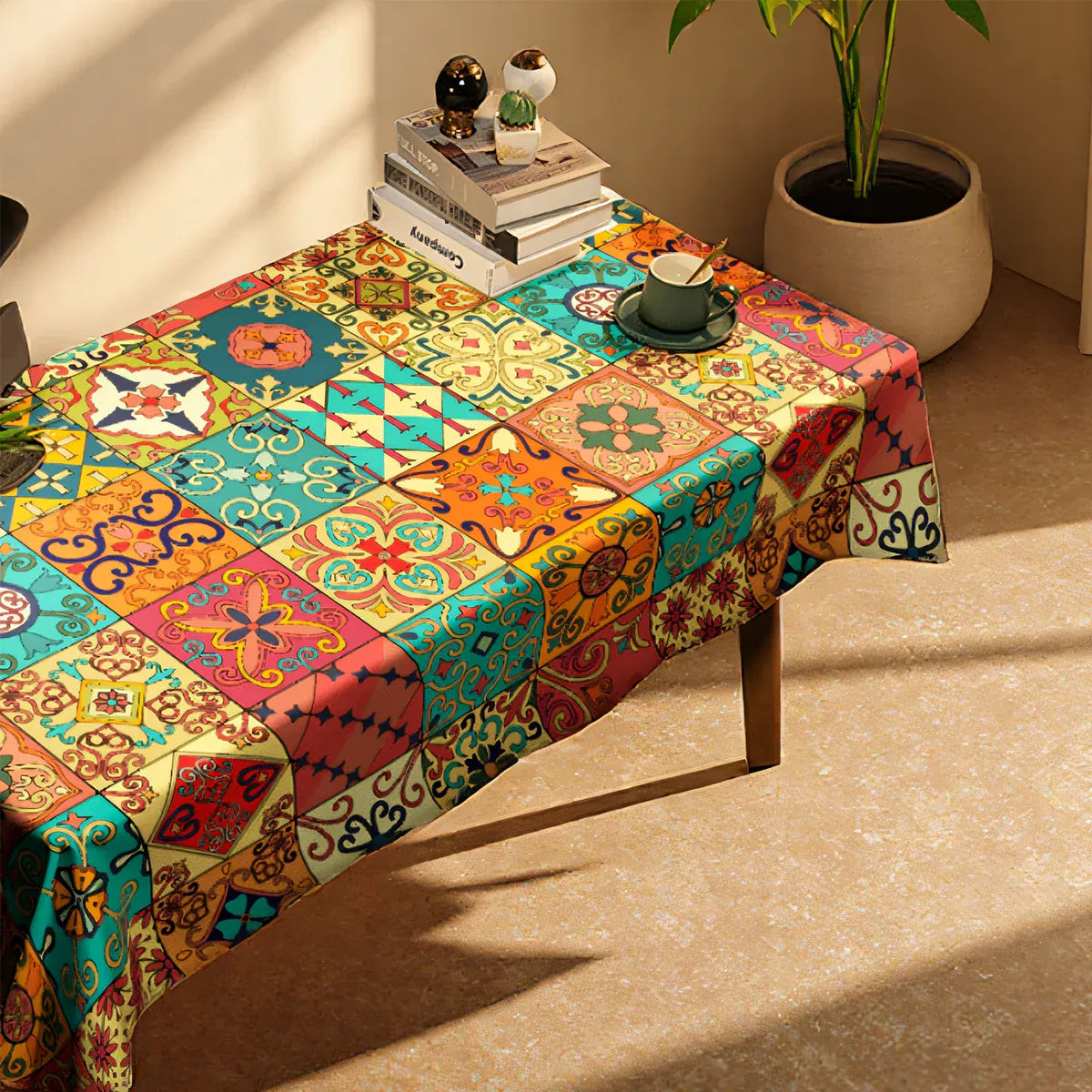 Rectangular Tablecloth Nordic Pattern Stain-Resistant for Dining