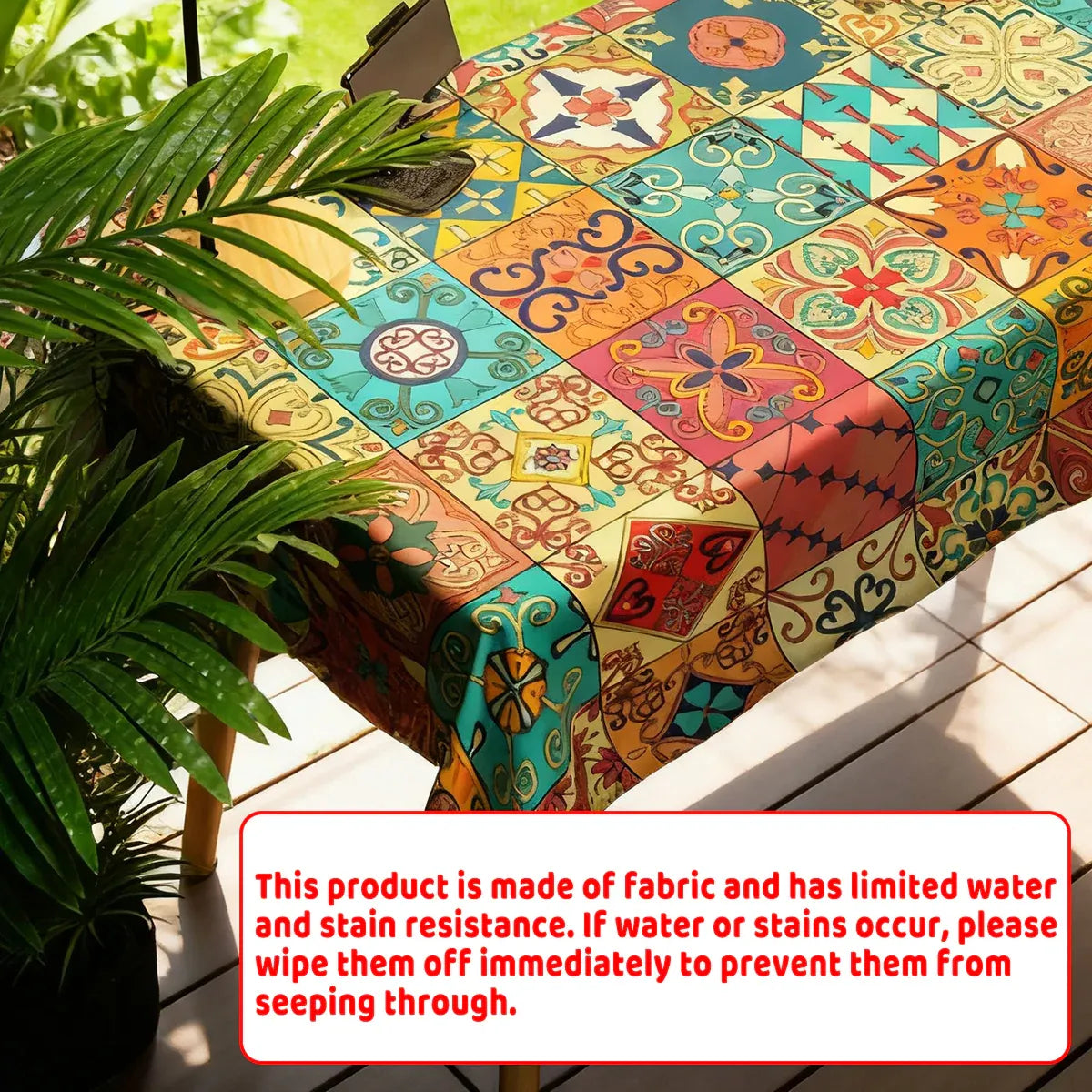 Rectangular Tablecloth Nordic Pattern Stain-Resistant for Dining