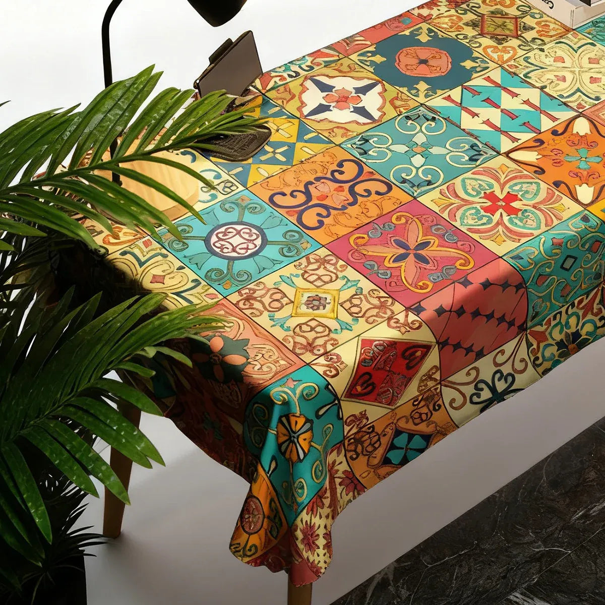 Rectangular Tablecloth Nordic Pattern Stain-Resistant for Dining