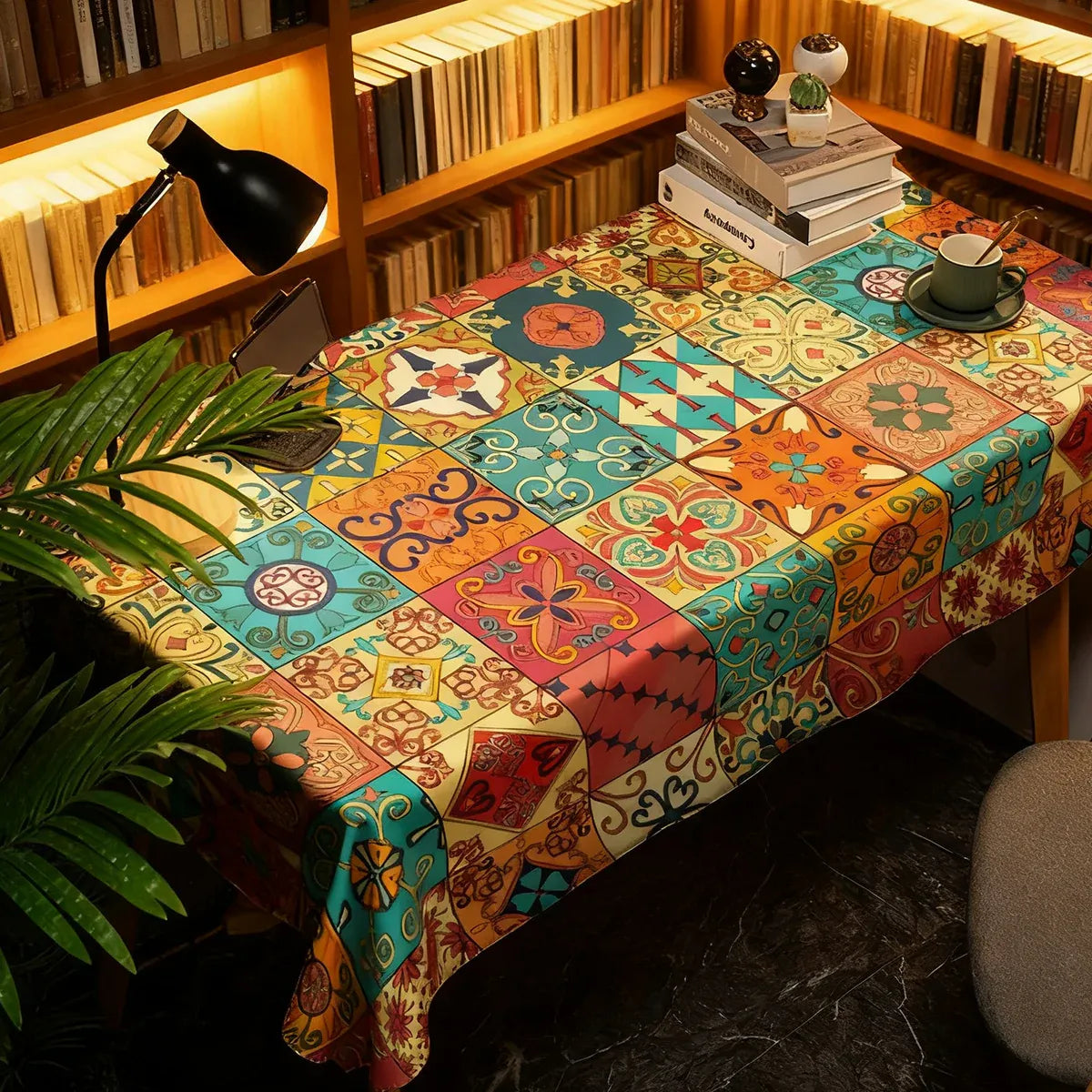 Rectangular Tablecloth Nordic Pattern Stain-Resistant for Dining