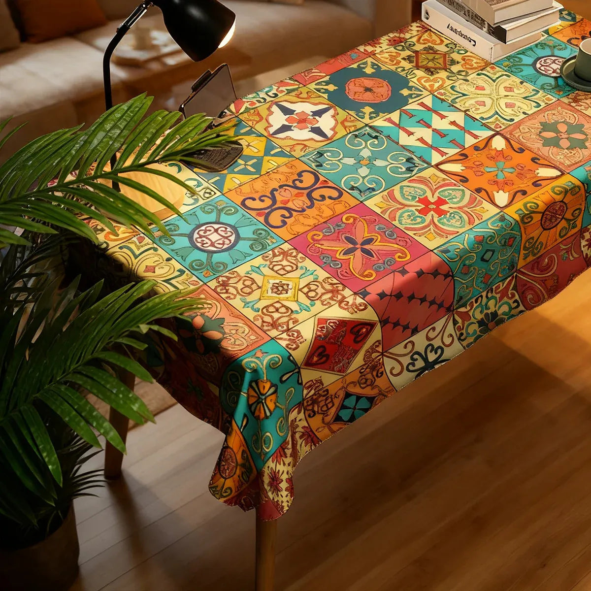 Rectangular Tablecloth Nordic Pattern Stain-Resistant for Dining