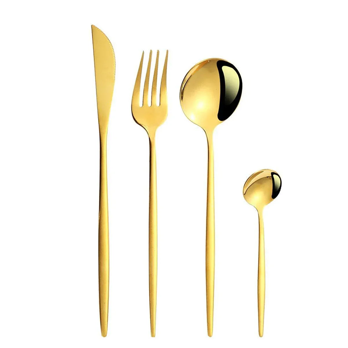 24PCS Stainless Steel Cutlery Set Knife Fork Spoon Set Durable Flatware Dining - Silver gift box set