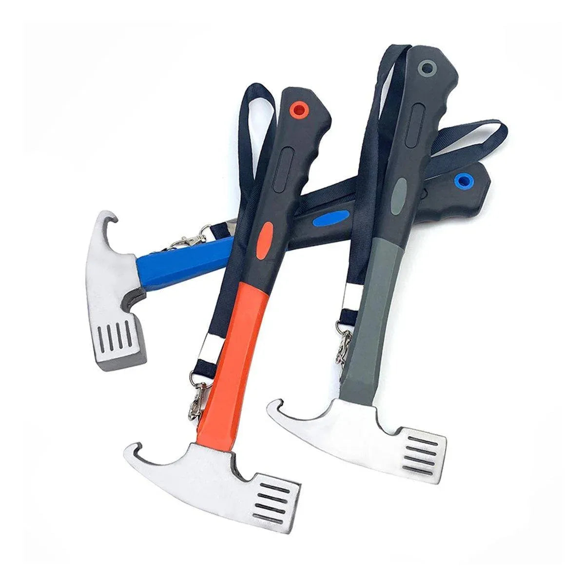 Outdoor Camping Hammer Tent Stake Puller Ground Hammer Heavy Duty Camping Tool - Grey