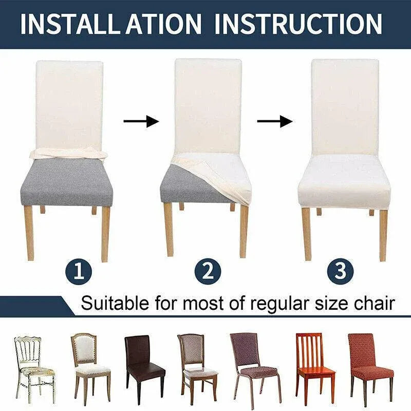 6X Stretch Chair Cover Seat Covers Spandex Washable Banquet Wedding Party Decora - Black