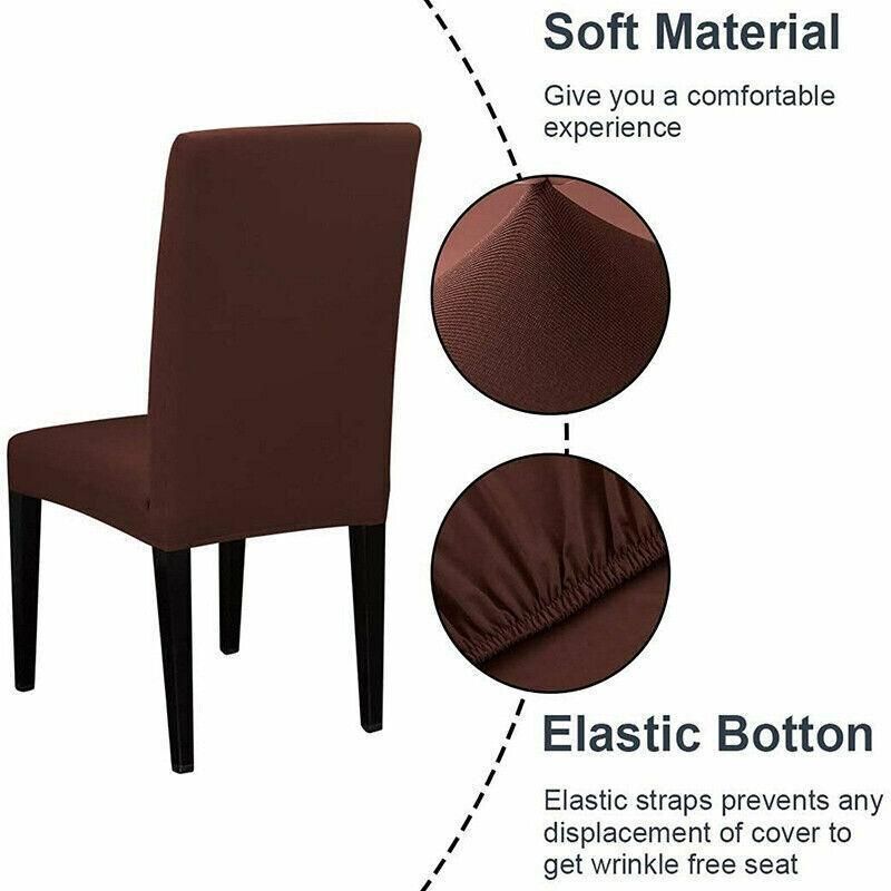 6X Stretch Chair Cover Seat Covers Spandex Washable Banquet Wedding Party Decora - Black