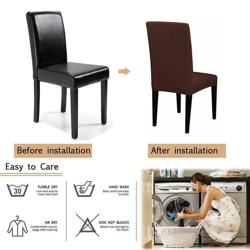6X Stretch Chair Cover Seat Covers Spandex Washable Banquet Wedding Party Decora - Beige